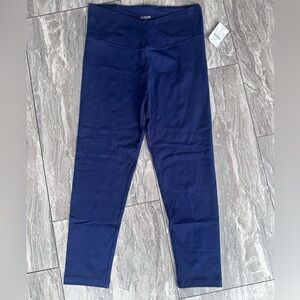 NWT J Crew navy blue cropped crossover leggings -‎ Medium